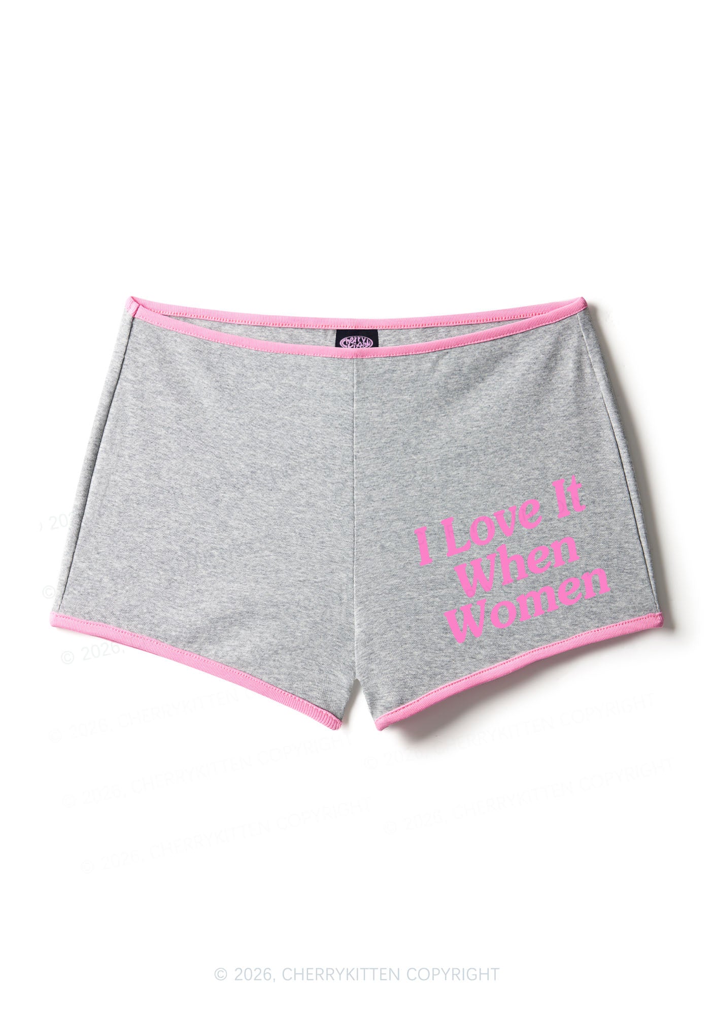 I Love It When Women Pride Y2K Booty Shorts Cherrykitten