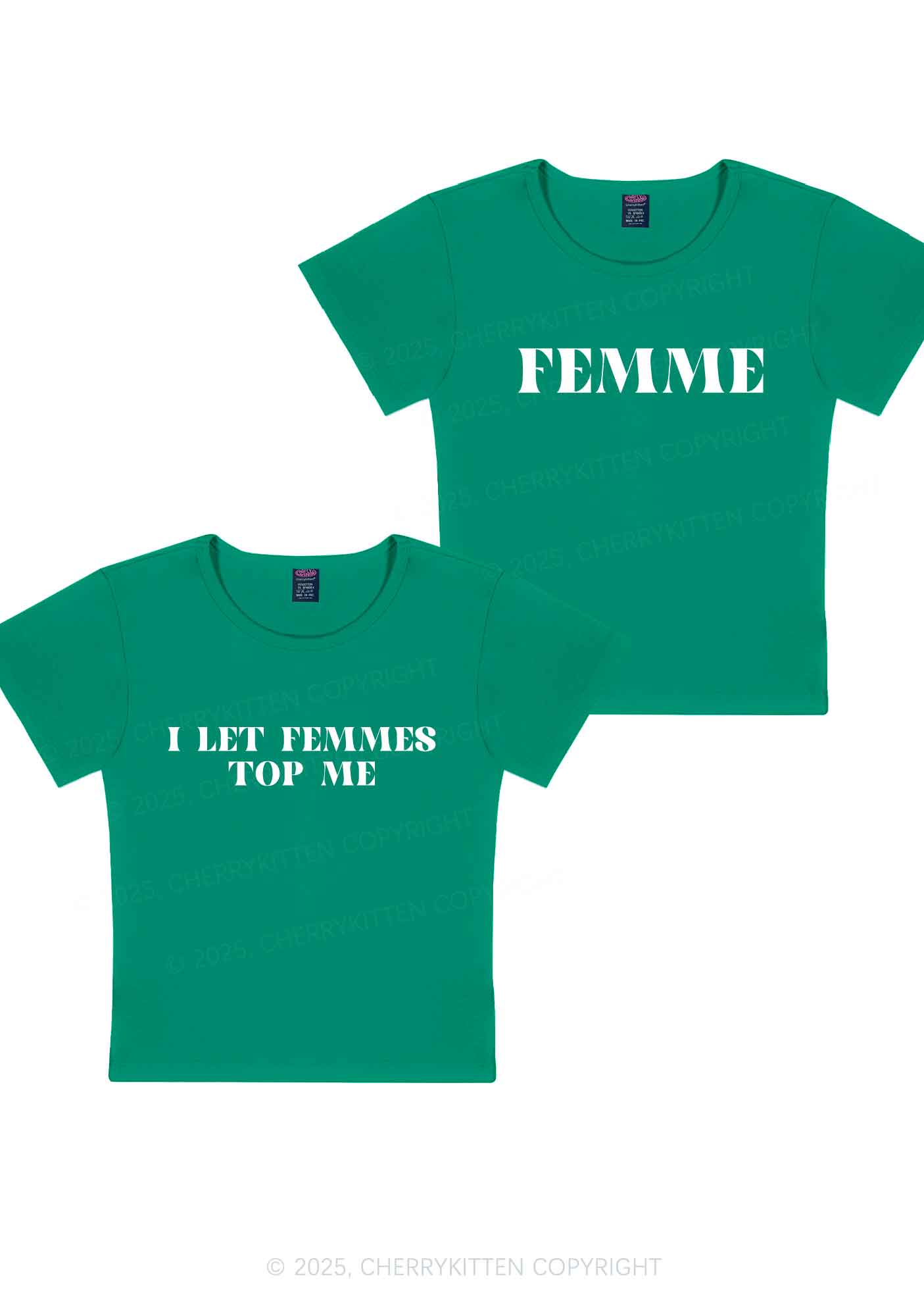 I Let Femmes Top Me Y2K Valentine's Day Baby Tee Cherrykitten