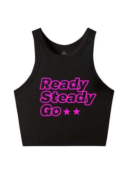 Ready Steady Go Y2K Crop Tank Top Cherrykitten