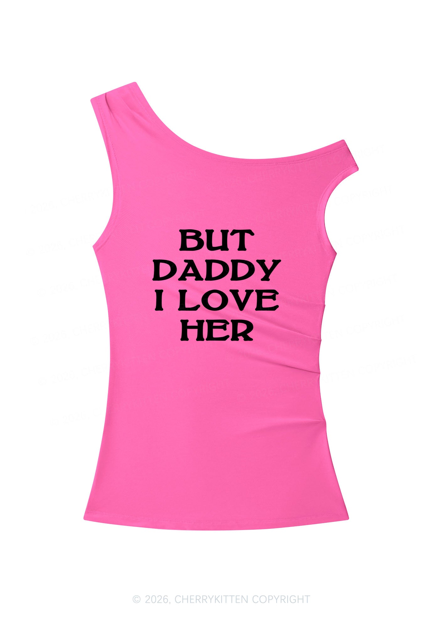 But Daddy I Love Her Pride Y2K Off Shoulder Tank Top Cherrykitten