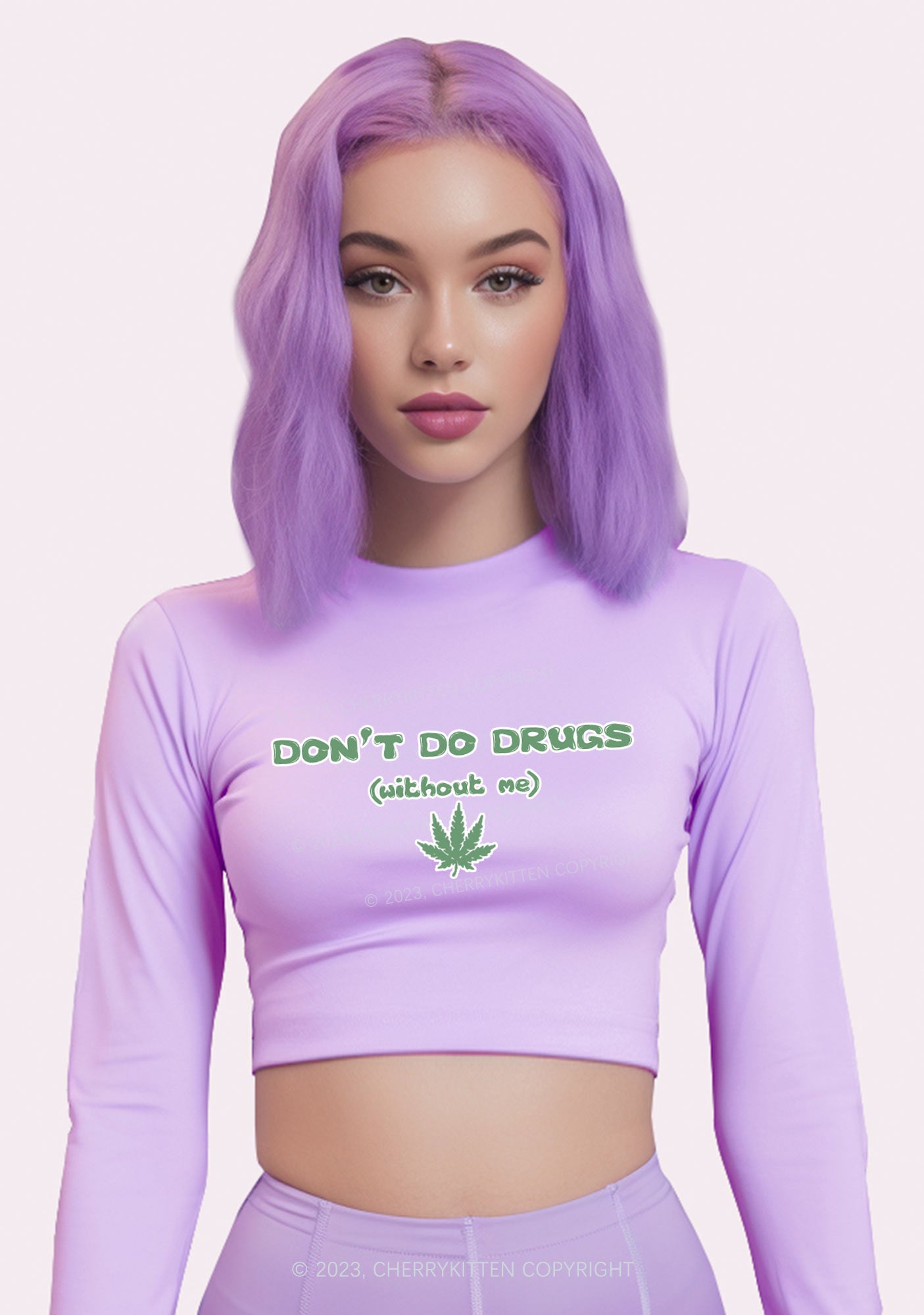 Don't Do Without Me Long Sleeve Crop Top Cherrykitten