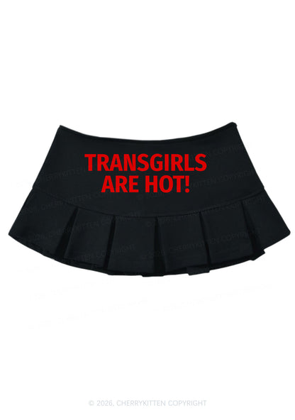 Transgirls Are Hot Pride Y2K Mini Pleated Skirts Cherrykitten
