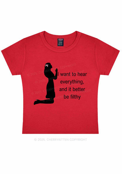 I Want To Hear Everything Y2K Baby Tee Cherrykitten