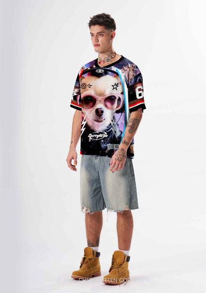 Punk Rock Chihuahua DJ Y2K Sport Jersey Shirts Cherrykitten