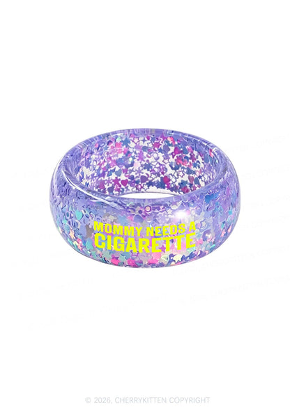 Mommy Needs A Cigarette Y2K Cuff Bangle Cherrykitten