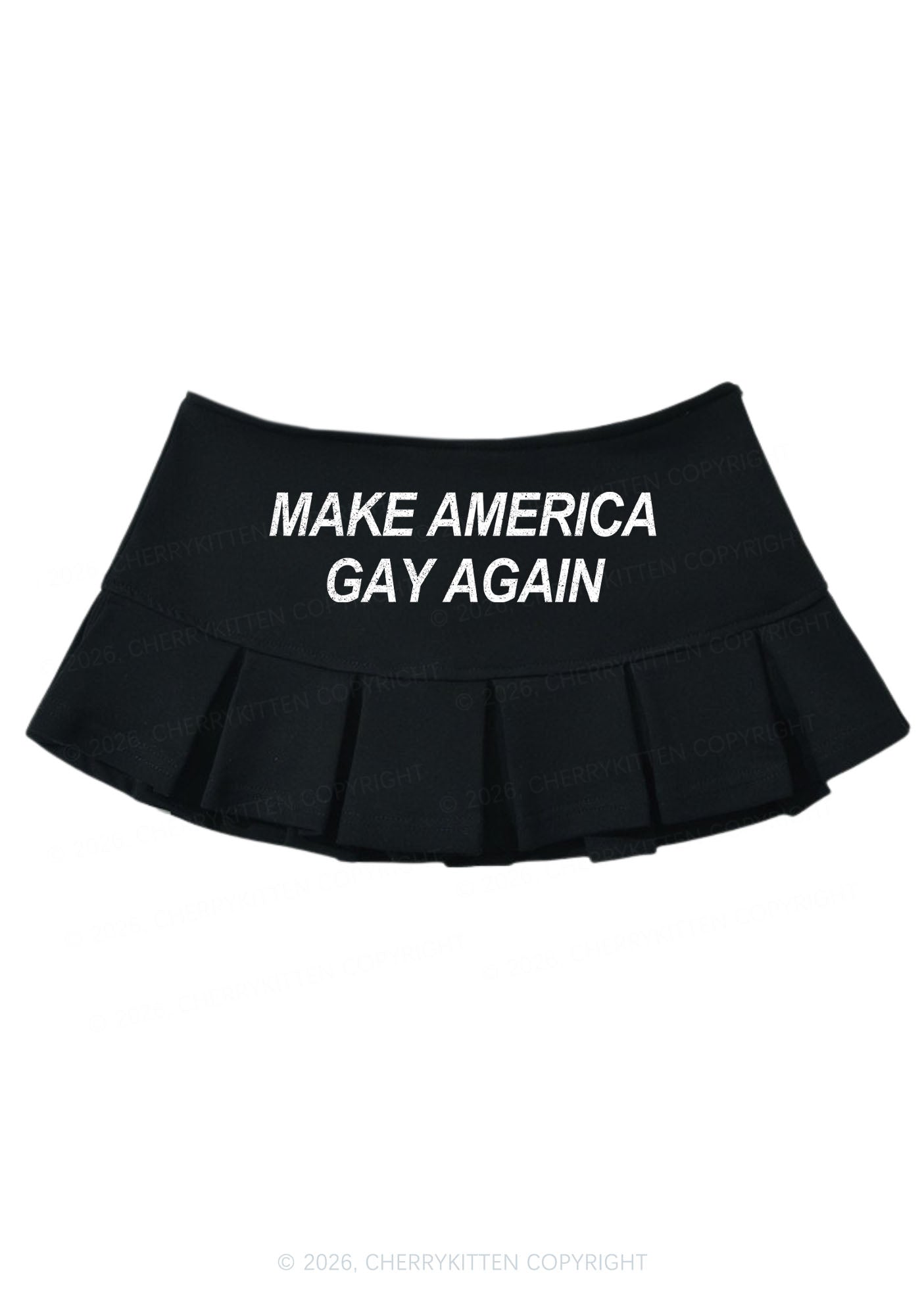 Make America Gay Again Pride Y2K Mini Pleated Skirts Cherrykitten
