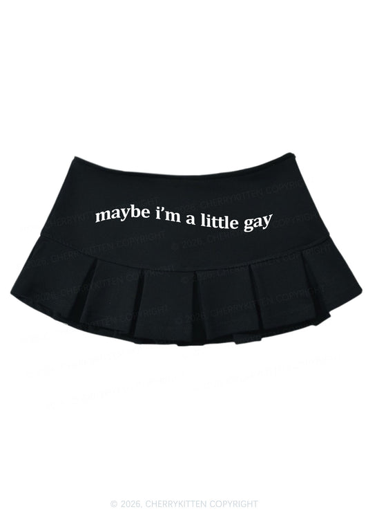 Maybe Im A Little Gay Pride Y2K Mini Pleated Skirts Cherrykitten