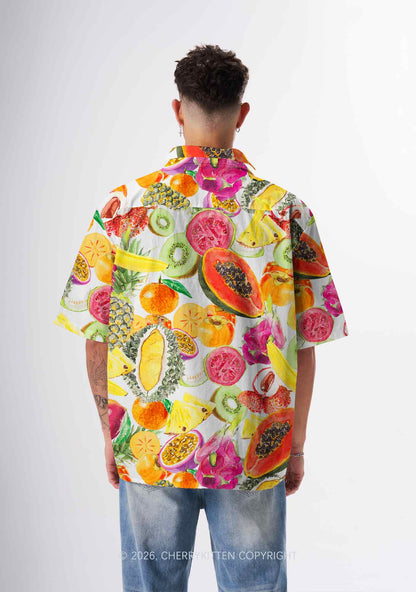 Tropical Fruit Pride Y2K Print Hawaiian Shirt Cherrykitten