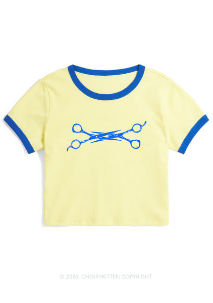 Pink Scissor Pride Y2K Ringer Tee Cherrykitten