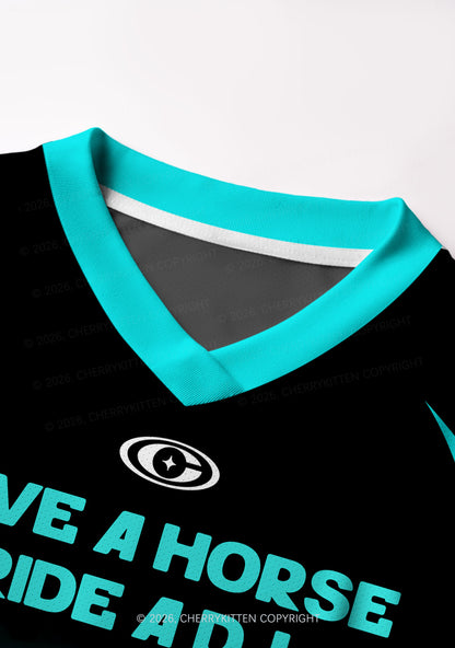 Black Ride A DJ Y2K Crop Football Jersey Shirts Cherrykitten