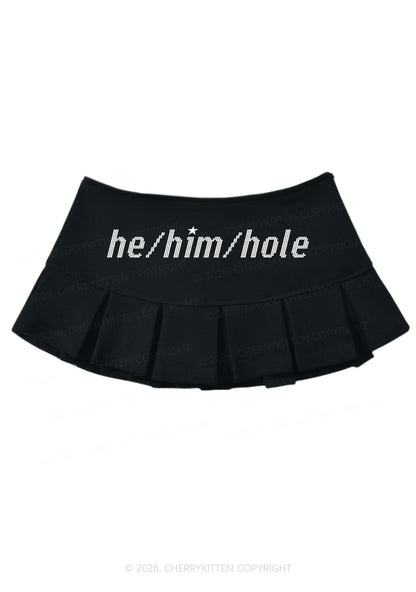 He Him Hole Pride Y2K Mini Pleated Skirts Cherrykitten