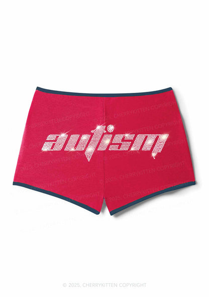 Rhinestone Autism Y2K Booty Shorts Cherrykitten