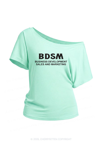 Business Development Y2K Off Shoulder Tee Cherrykitten