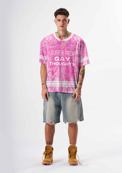 Pink Tie Dye Gay Thoughts Pride Y2K Sport Jersey Shirts Cherrykitten