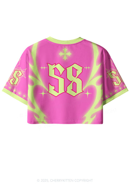 Custom Hot Pink Cxxt Y2K Crop Sport Jersey Shirts Cherrykitten
