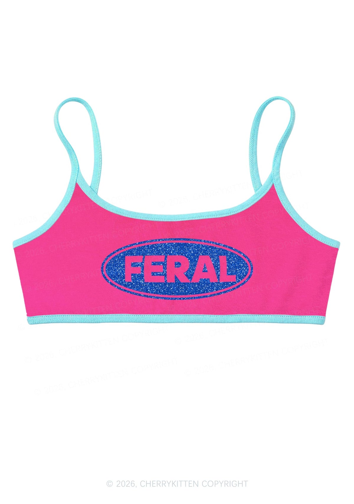 Glitter Feral Y2K Super Crop Cami Cherrykitten