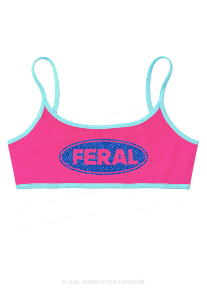 Glitter Feral Y2K Super Crop Cami Cherrykitten