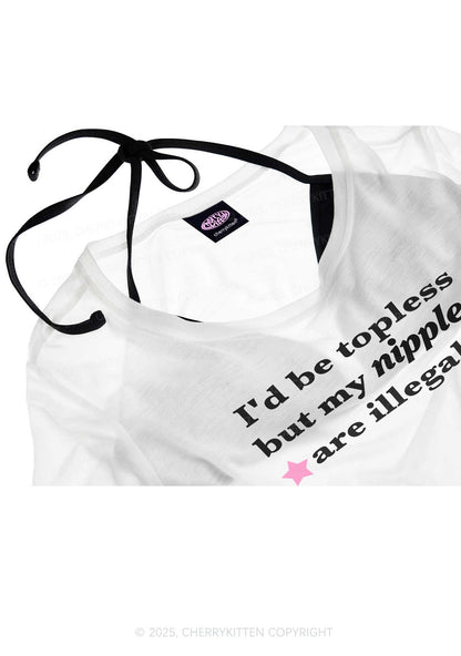 Nixxles Are Illegal Y2K Sheer Boyfriend Tee Cherrykitten