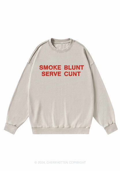 Smoke Blunt Y2K Washed Sweatshirts Cherrykitten