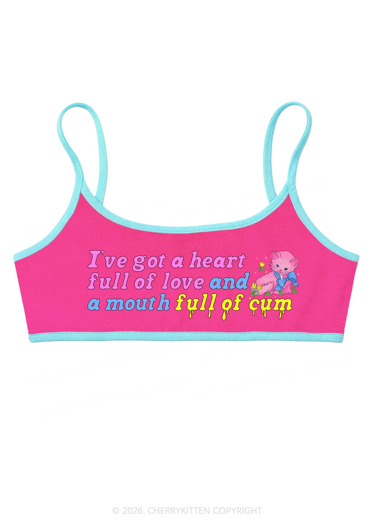 Heart Full Of Love Y2K Super Crop Cami Cherrykitten