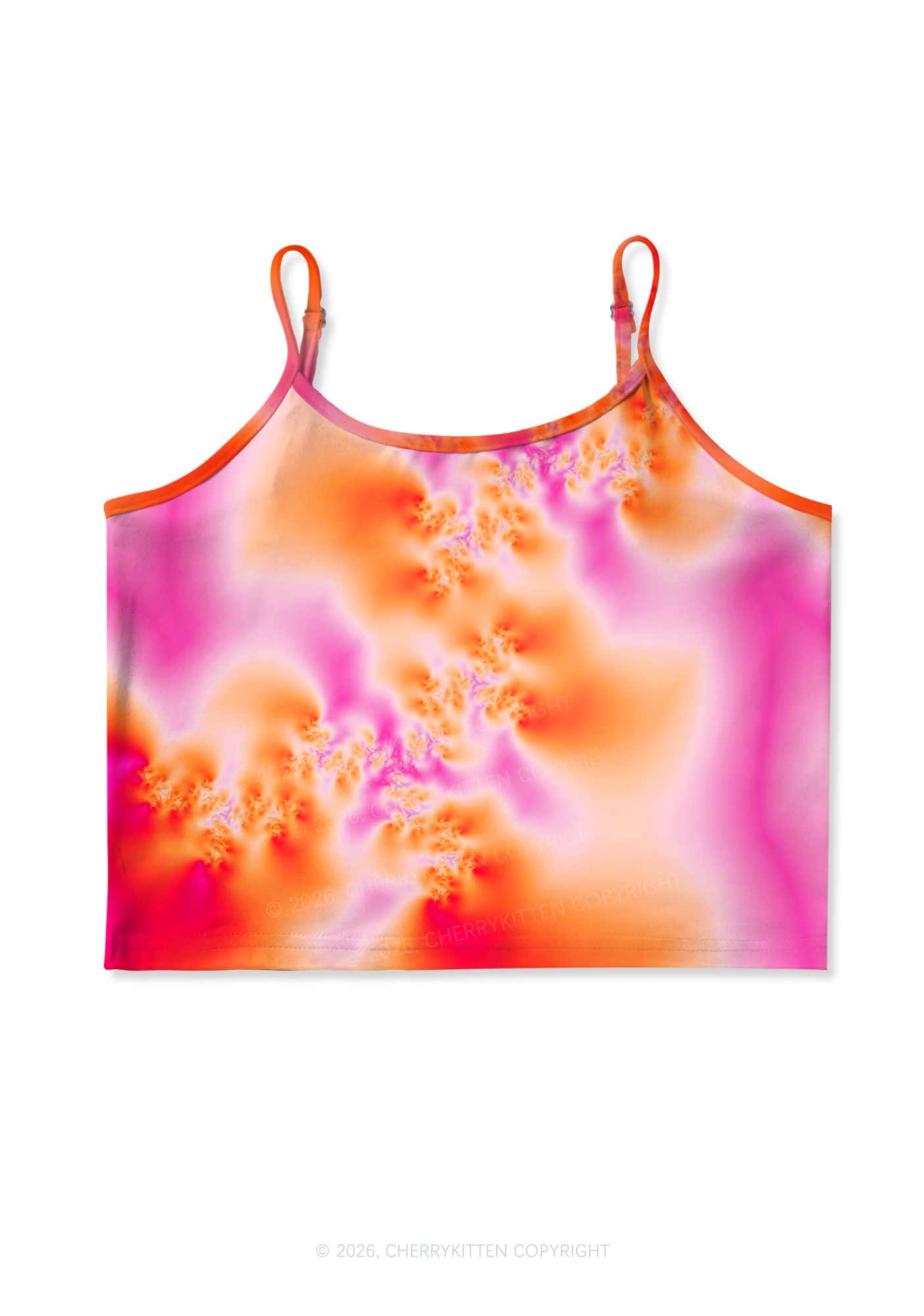 Lesbian Thermal Pride Y2K Print Cami Crop Top Cherrykitten