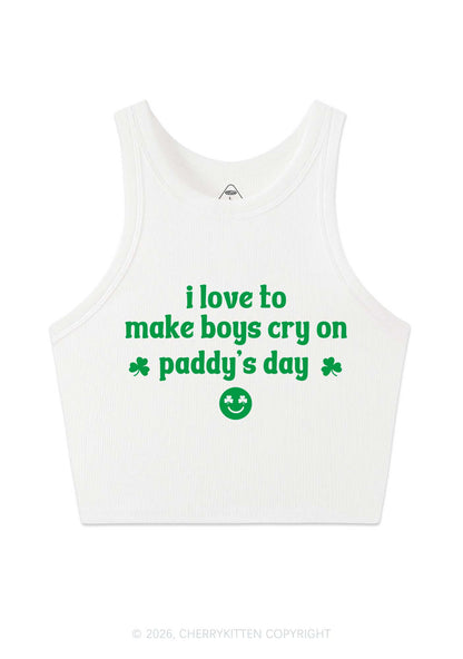Make Boys Cry On Paddys Day St Patricks Y2K Crop Tank Top Cherrykitten