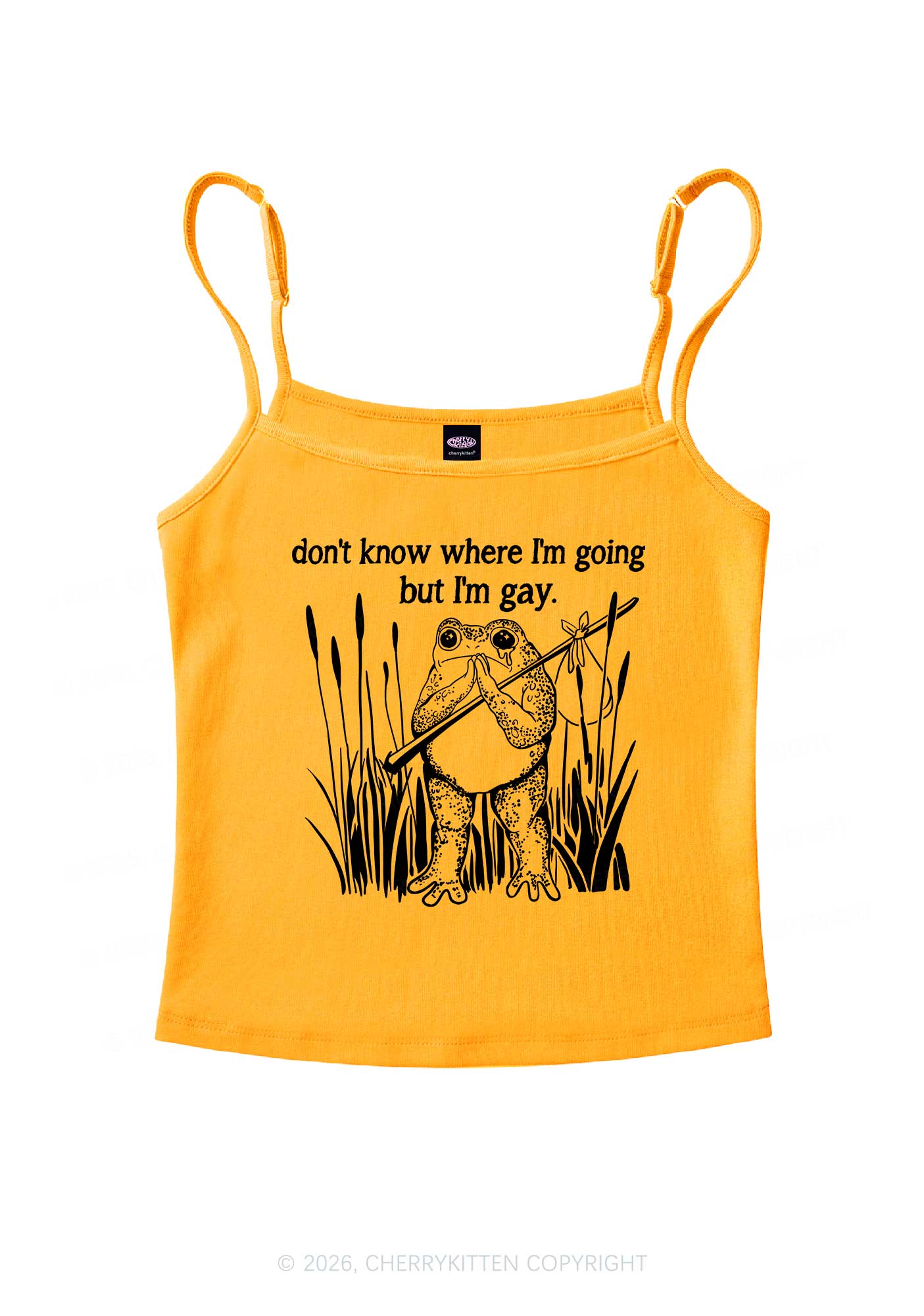 But I Am Gay Frog Pride Y2K Spaghetti Strap Cami Cherrykitten
