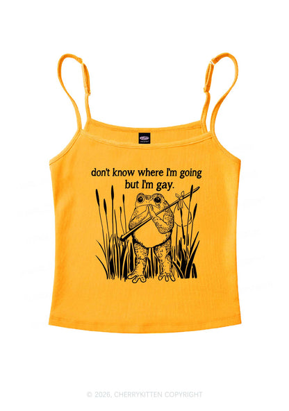 But I Am Gay Frog Pride Y2K Spaghetti Strap Cami Cherrykitten
