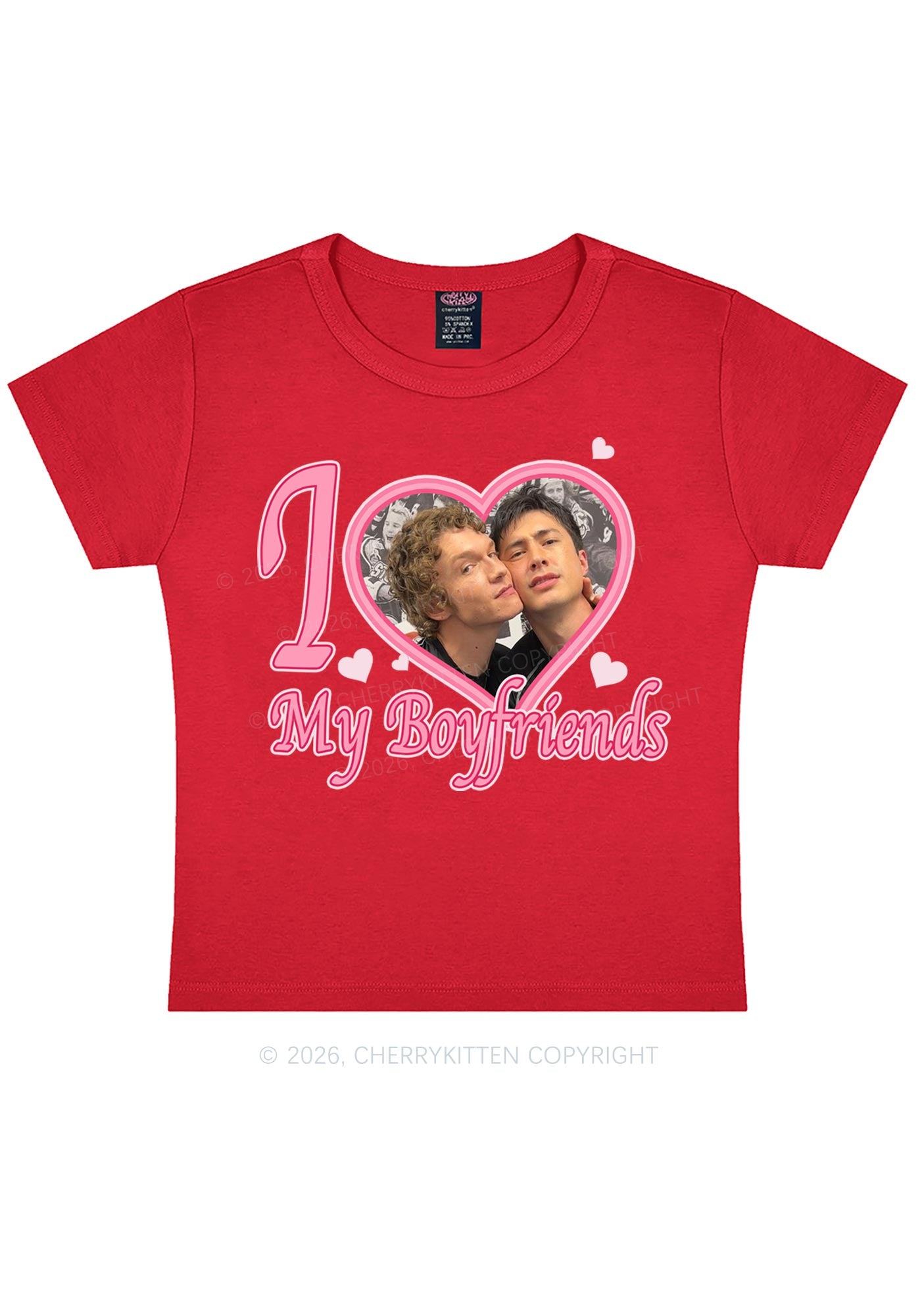 I Love My Boyfriends HR Y2K Baby Tee Cherrykitten