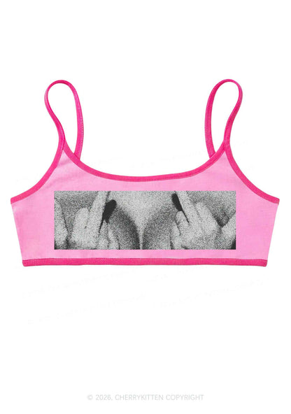 Middle Finger Bxxbs Y2K Super Crop Cami Cherrykitten