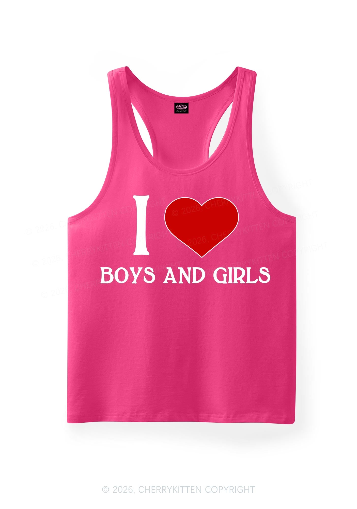 I Love Boys And Girls Pride Y2K Men Racerback Tank Top Cherrykitten