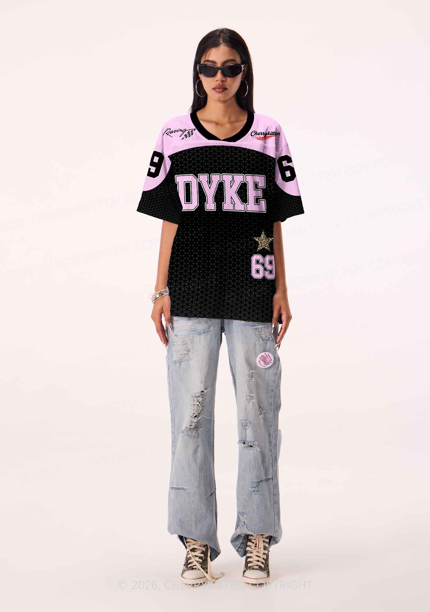 Pink Dyke Pride Y2K Sport Jersey Shirts Cherrykitten