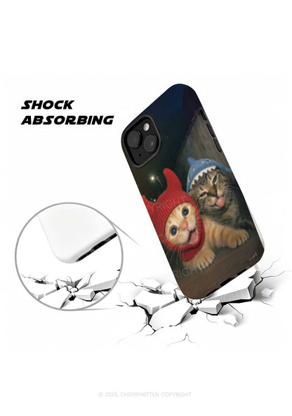 Halloween Devil Shark Hat Cat Y2K Phone Case Cherrykitten