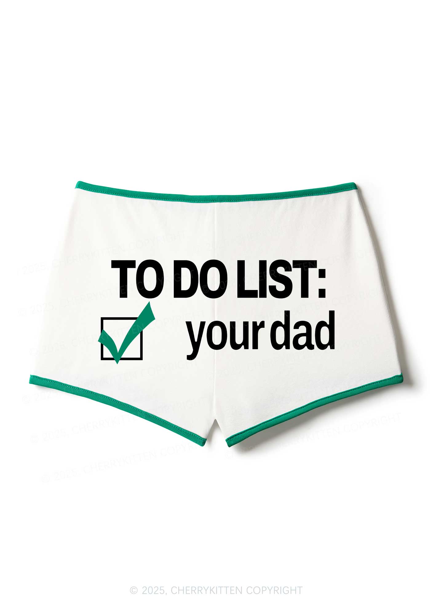 To Do List Your Dad Y2K Booty Shorts Cherrykitten