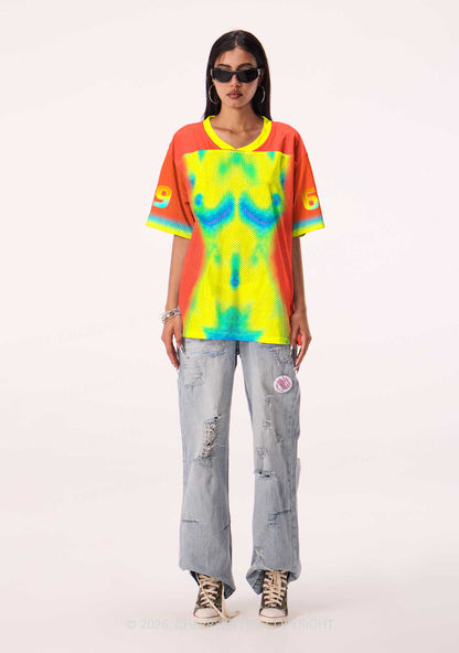 Orange Thermal Female Body Y2K Sport Jersey Shirts Cherrykitten