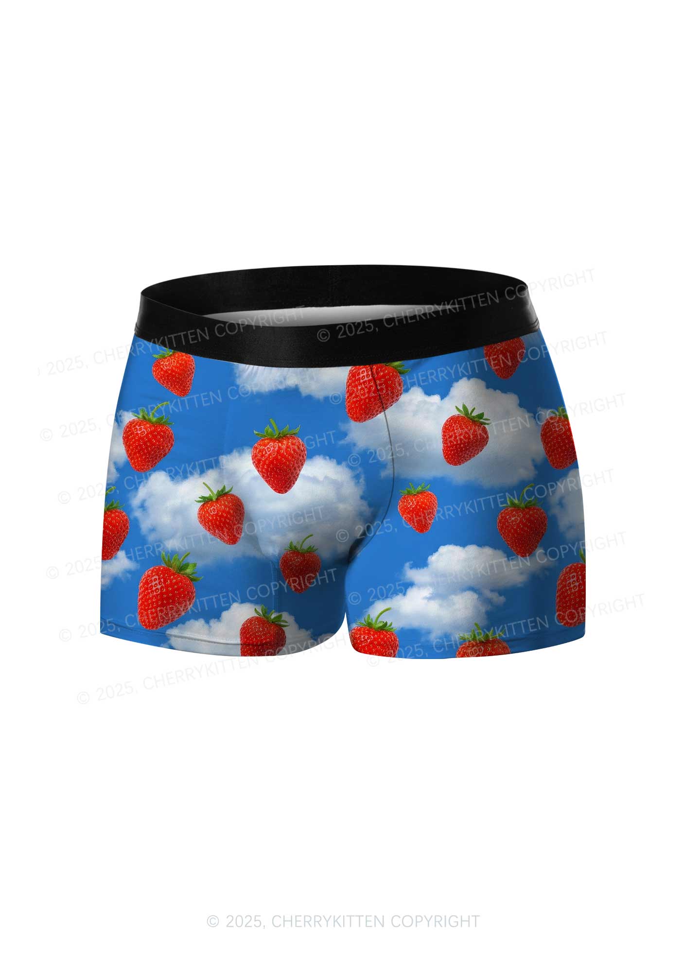Strawberry Clouds Y2K Print Men Boxer Briefs Cherrykitten
