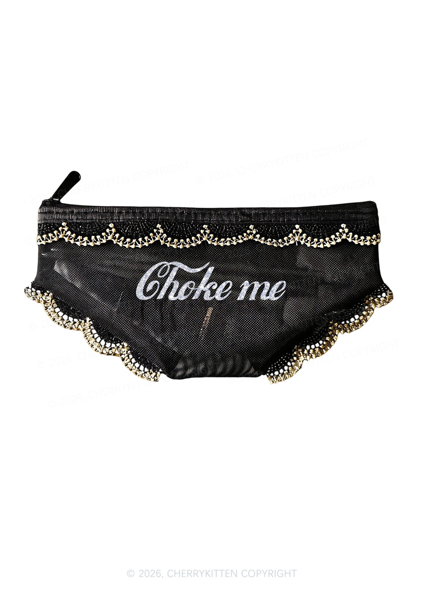 Glitter Choke Me Y2K Briefs Shape Cosmetic Pouch Cherrykitten