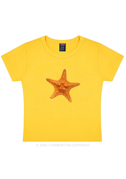 Yellow Starfish Y2K Baby Tee Cherrykitten