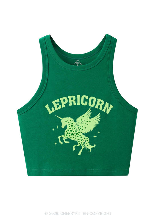 Lepricorn Unicorn St Patricks Y2K Crop Tank Top Cherrykitten