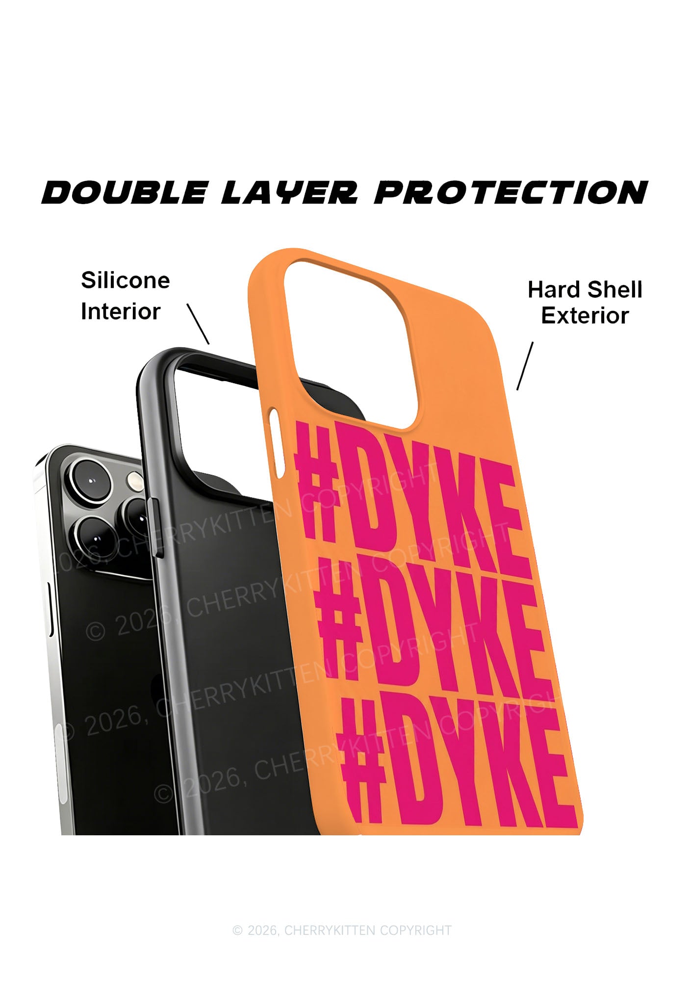 Orange Dyke Pride Y2K Phone Case Cherrykitten