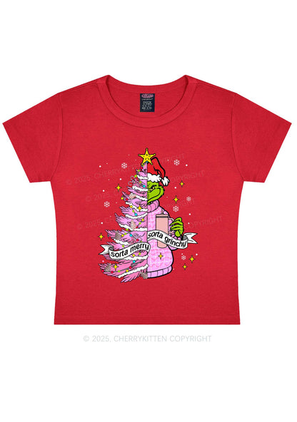 Christmas Sorta Merry Y2K Baby Tee Cherrykitten