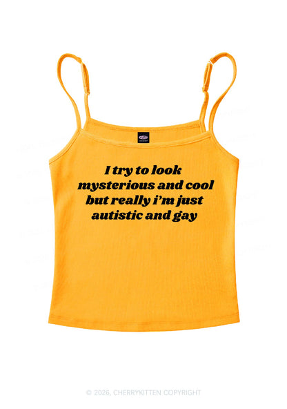Im Just Autistic And Gay Pride Y2K Spaghetti Strap Cami Cherrykitten