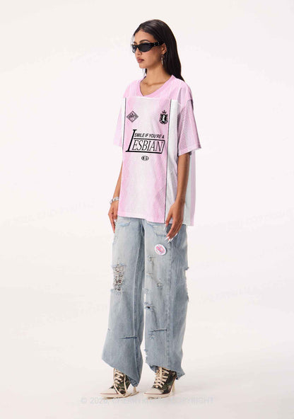 Smile If You Are Lesbian Pride Y2K Sport Jersey Shirts Cherrykitten
