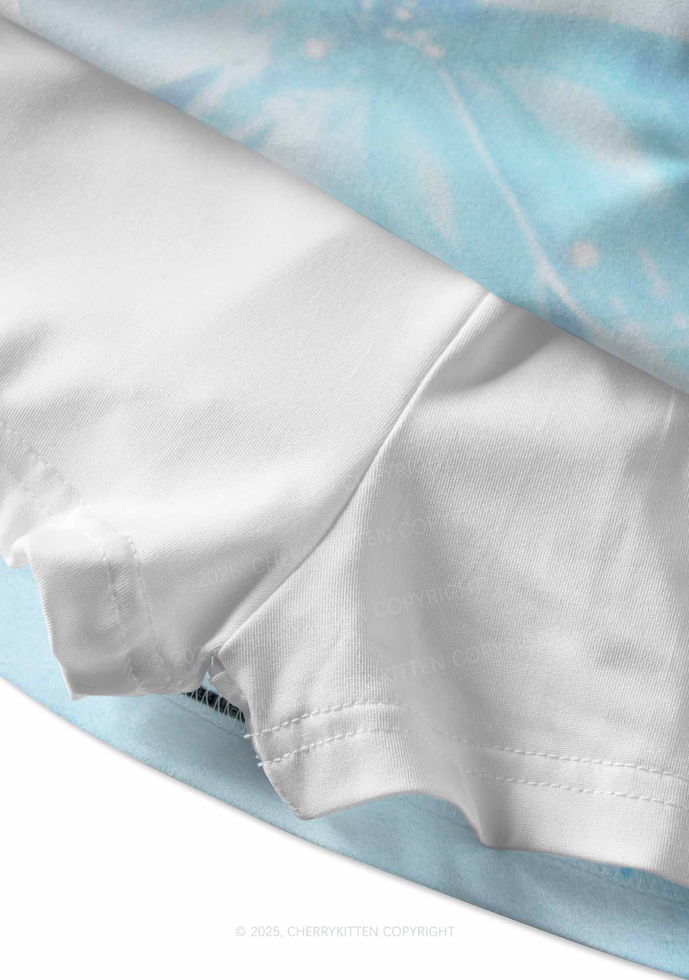 Blue Butterfly Y2K Print Mini Skirt Cherrykitten