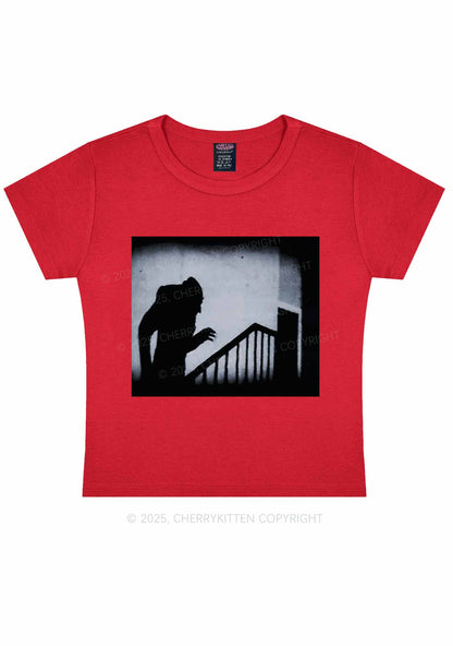Halloween Stairs Intruder Y2K Baby Tee Cherrykitten