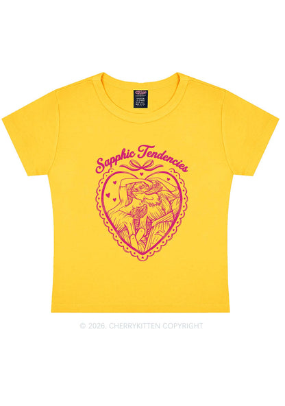 Sapphic Tendencies Art Pride Y2K Baby Tee Cherrykitten