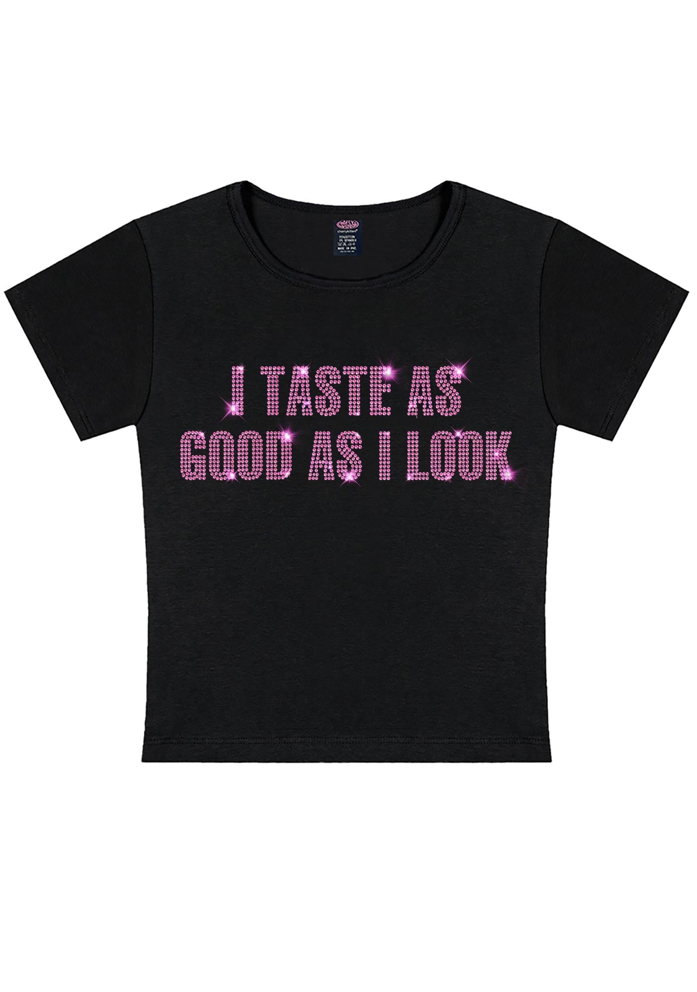 Rhinestone Taste Good Y2K Baby Tee Cherrykitten