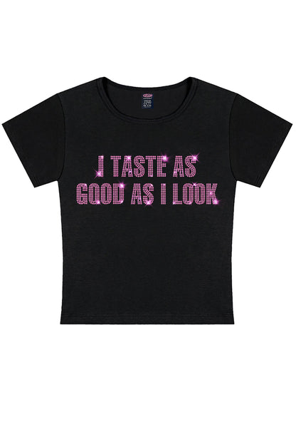 Rhinestone Taste Good Y2K Baby Tee Cherrykitten
