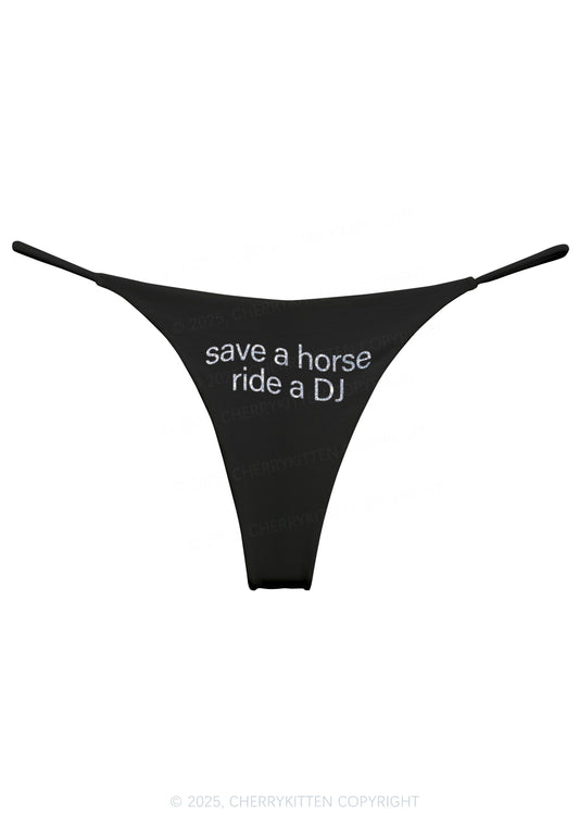 Glitter Ride A DJ Y2K Bikini String Thong Cherrykitten