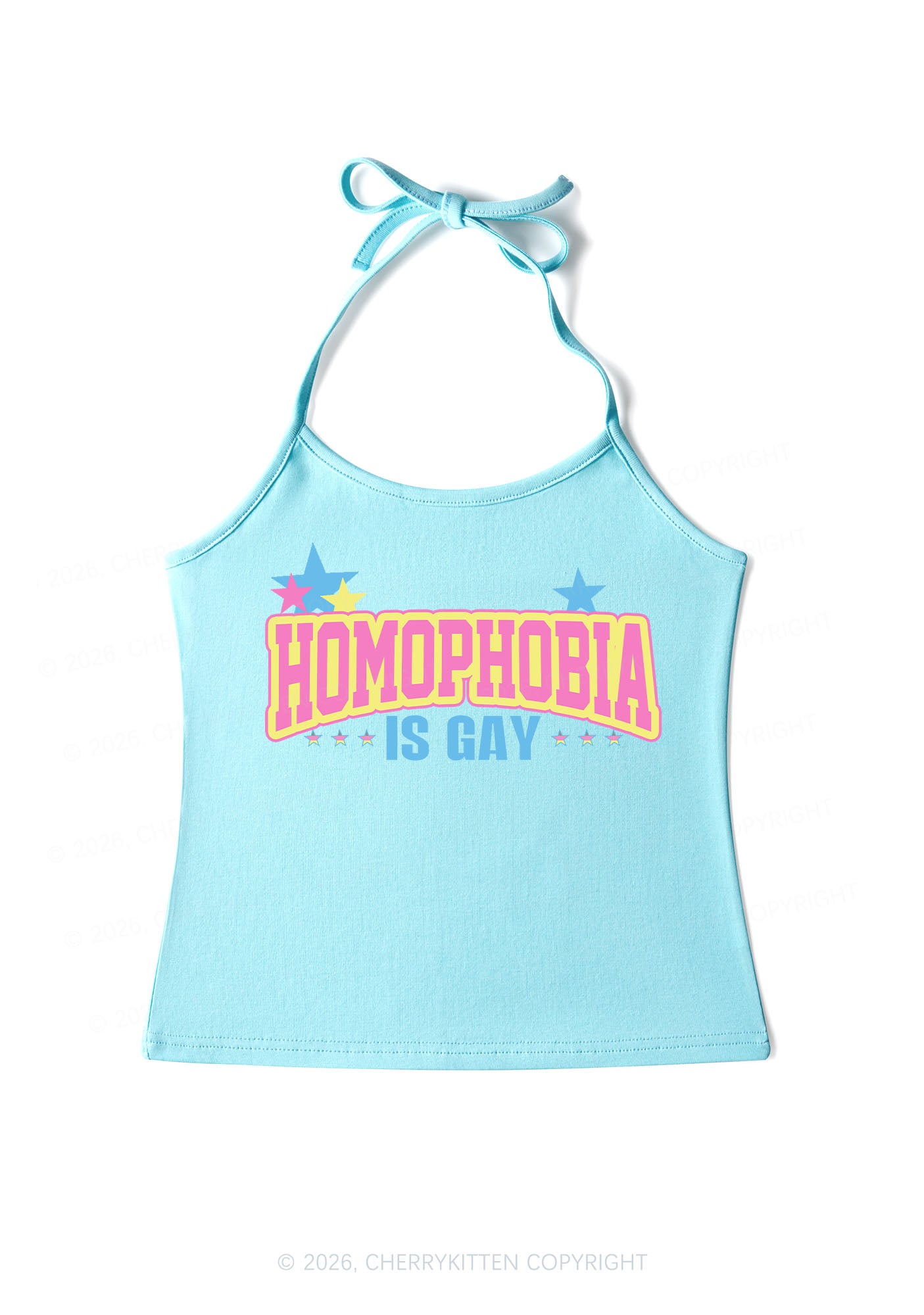 Homophobia Is Gay Pride Y2K Halter Neck Cami Cherrykitten